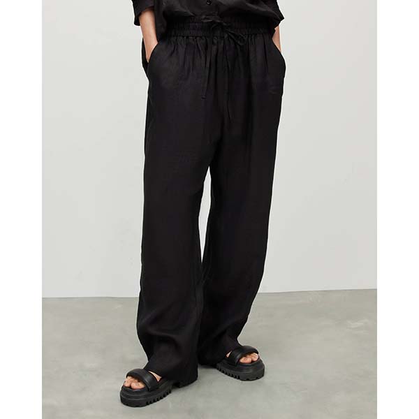 Allsaints Australia Womens Tyler Linen Pants Black AU24-460